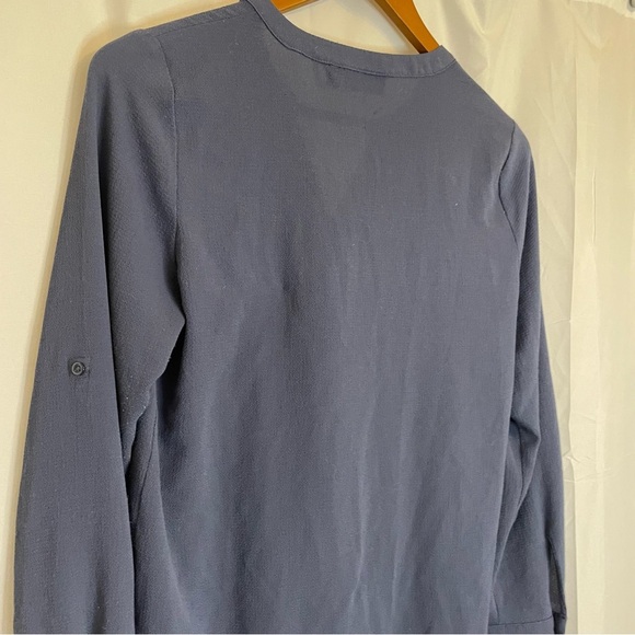 APT 9 Women’s Blue Long Sleeve Button Down Tie Front Size XS - Picture 8 of 12